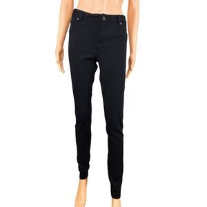 New York & Co Soho Mid Rise Black Pants Size 6 Tall Tapered Skinny Fit